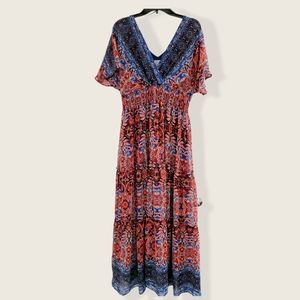 Red White & Blue Festive Holiday Long Flowy Dress